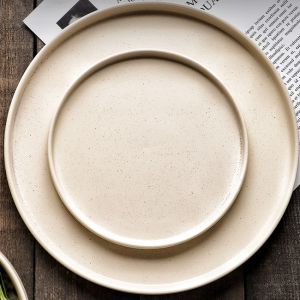 Cream White Rustic Ceramic Dinnerware Rustic Porcelain Dinnerware FDA EU