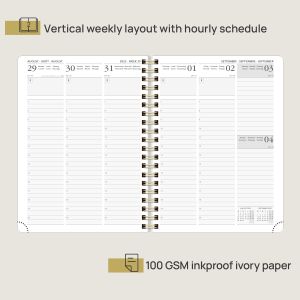Hardcover Spiral Bound Weekly Planner For July 2023 To June 2023