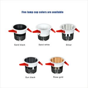 Dimmable 7w Cob Led Downlight Recessed IP44 Waterproof White Finished