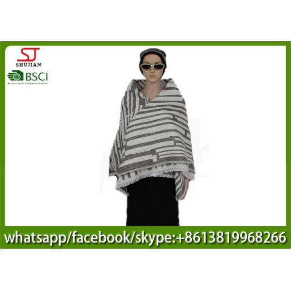 239g 145*135cm 100%Acrylic Woven Houndstooth Jacquard Poncho hot sale new style keep warm fashion sallow grid scarf