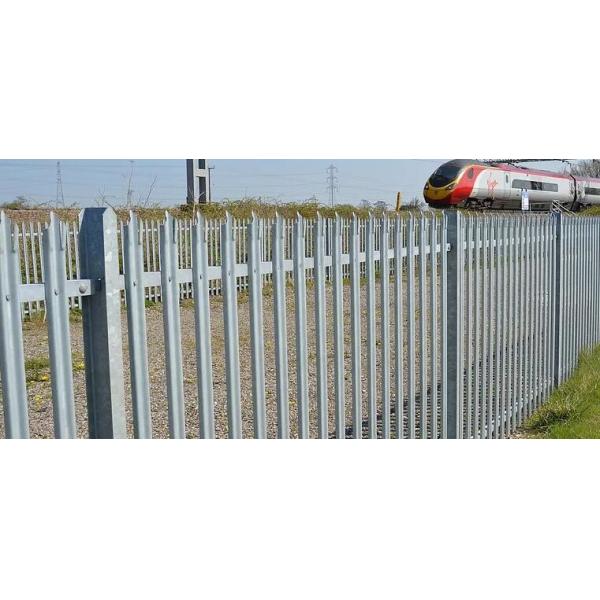 Notched 6ft Steel Palisade Fencing Galvanized With W Section