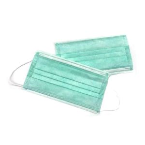 Lightweight Disposable Green Face Mask Non - Irritating With Adjustable Nose