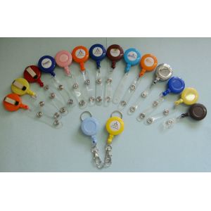 China Different Color Plastic Badge Holder , Lanyard Pouch Holder With Metal Clip  on sale