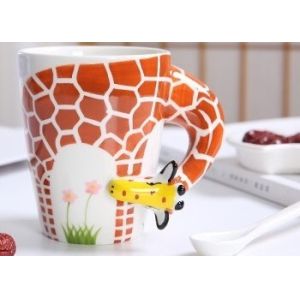 China 15 Oz 450ml Giraffe 9cmx11cm 3D Ceramic Mugs on sale