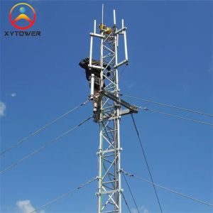 3 Legged Tubular Iron Galvanized Gsm Antenna Guy Wire 30m Lattice Triangle Mast