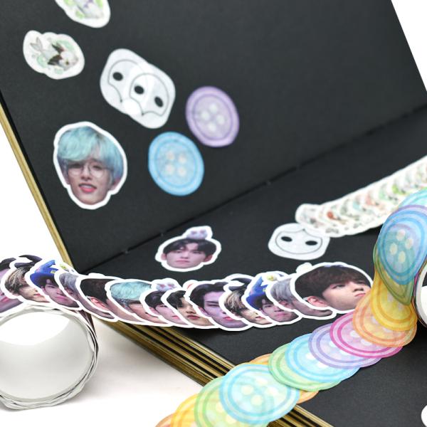 No Residue Writable CMYK Printed Die Cut Washi Tape