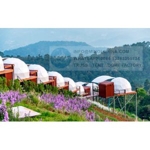 2 Meters Height Geo Dome Tent With Warmer Lining Solar Fan Ventilation