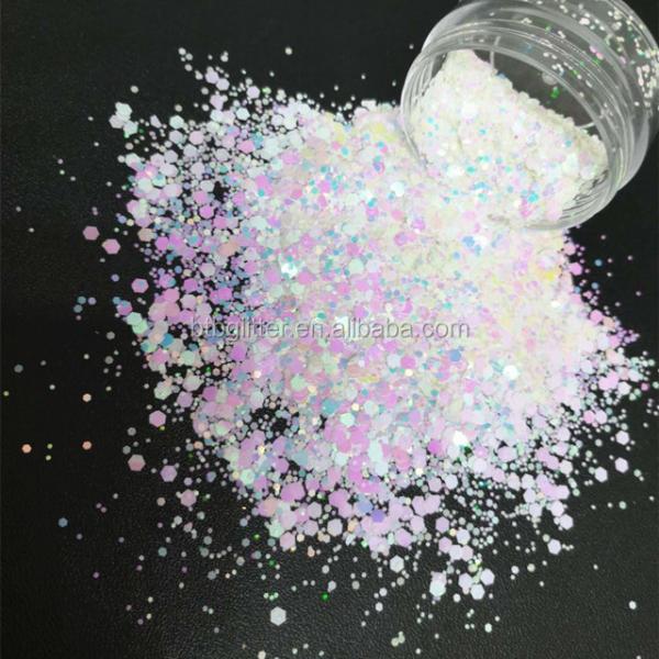 Craft Beauty Nail Art High Sparkling Iridescent Chunky Glitter 1kg Shapes Glitter Bulk for Wedding Party Event Decoration