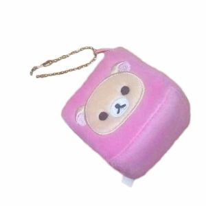 China Square Pink Bear Plush Keychain Stuffed Doll Pendant Widgets Customize on sale
