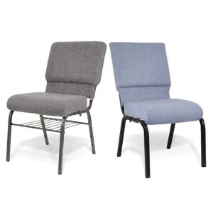 Modern Multi Color Church Pulpit Chairs Comfortable Back Pad Stackable Metal