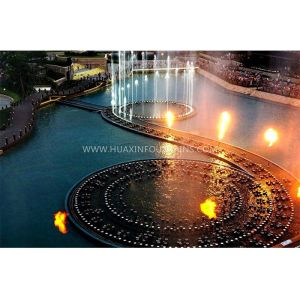 China Beautiful Decorative Flaming Water Fountain IP68 273×273×800 Mm Custom Design on sale