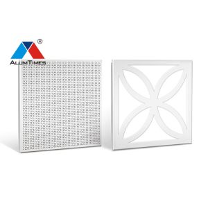 Decorative Suspended Aluminium Perforated Ceiling Square Shape With LED Light