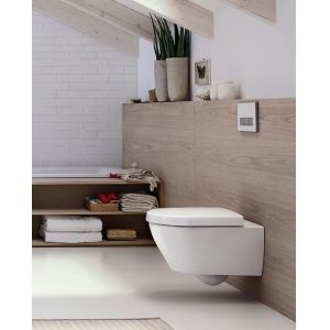 Square Design Enclosed Toilet Cistern with Dual Flush Button and Plastic Flush