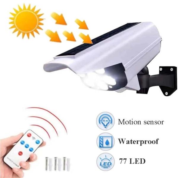 2 In 1 Solar Light Security Dummy Camera Motion Sensor Outdoor Solar Wall Lamp
