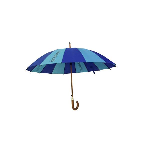 Quality J Shape Wooden Stick Umbrella , Raines Umbrella Wooden Handle Windproof Frame wholesale
