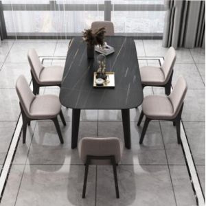 Nordic Minimalist Wood Dining Table Light Luxury Modern For 6 People