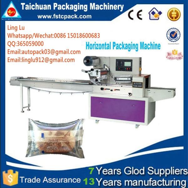 Automatic Horizontal cookies/bread/cake pouch Packing Machine in small business