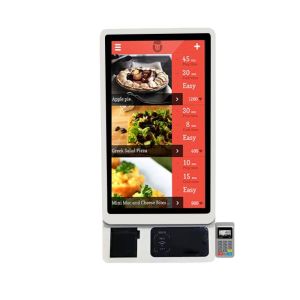 Self-service Kiosk 32 inch Wall Mount Touch Screen with 80mm Printer QR Barcode
