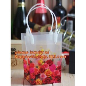 PP Trapezidal Rectangular Flower Package Bags,PP Flower Plastic Carry Bag with