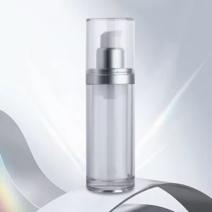 Seal 100ml Airless Pump Bottle Plastic Body Cream Bottle Silver