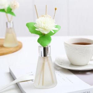 Customized Luxury Box Home Reed Diffuser Glass Bottle Dried Flower Design