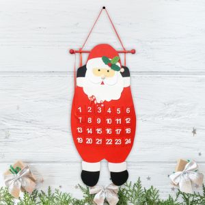 Felt Christmas Santa Advent Calendar With 24 Pockets Wall Hanging Countdown