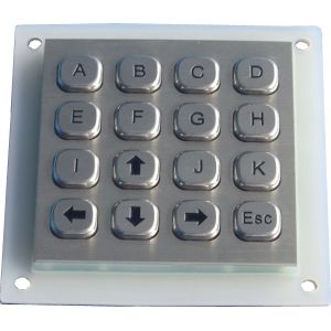 Cheap Rear Panel Mounting Metal Keypad Dot Matrix 16 Keys Waterproof for sale