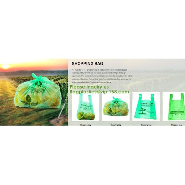 Biobased Compostable Vest T-shirt Handle Bags,Shopping, Shopper, Singlet, Vest Carrier, Tie handle, Top tie, NIce Day