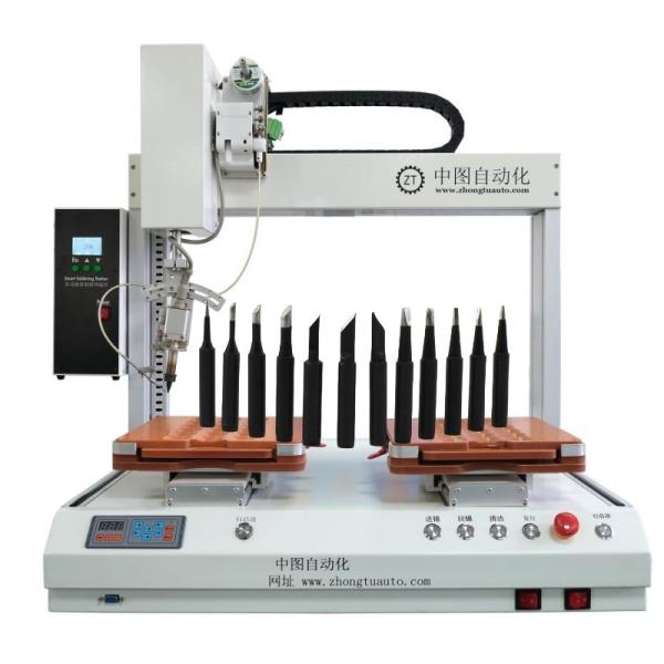 200-400℃ Temperature Control Single Head Double Stations Automatic Soldering