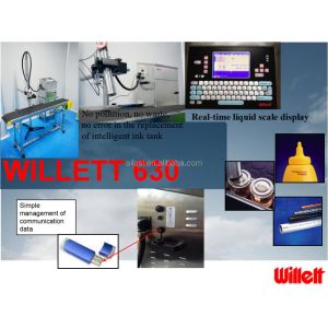 Willett 630 Continuous Inkjet Printer Industrial Batch Coding Machine Expire