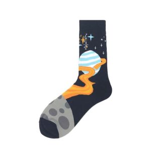 Breathable Printed Picture Socks , Multiapplication Spandex Galaxy Tie Dye Socks