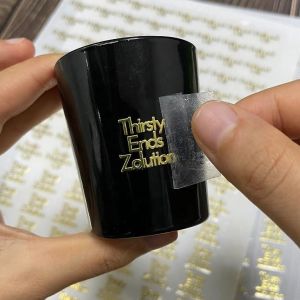 China New Trend Embossed Sticker Matte Black Embossed Sticker Labels for Candle Perfume on sale