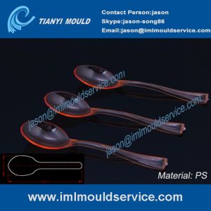 PS small red clear plastic disposable ice cream spoon and serving spoon mould