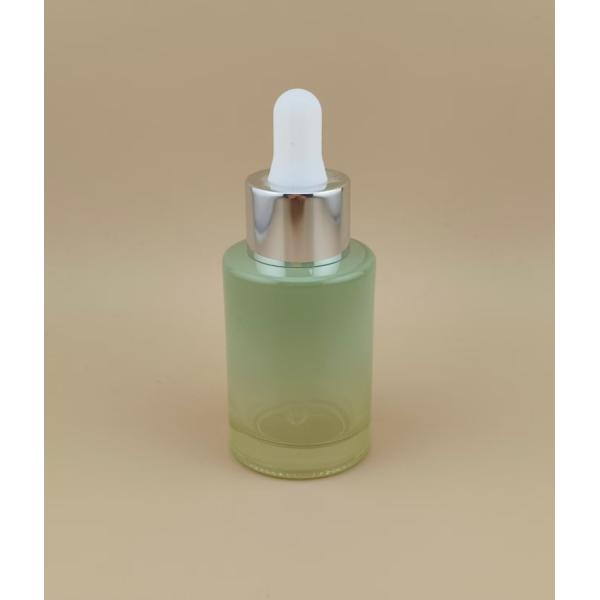 Quality New Design Clear Gradual Change Matcha Green Smooth Round Dropper Bottle K-GBL30 for Essence wholesale