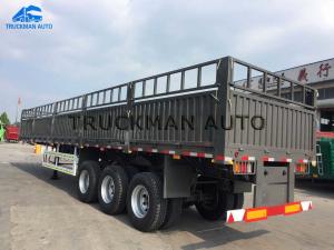 Cheap Grey / Red Side Wall Semi Trailer 50 Tons Loading  For 40 Container Bulk Goods for sale