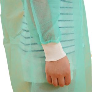 Water Resistant Disposable Lab Aprons With Knitted Cuff Anti Bacteria
