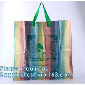Eco Friendly fabric Laminated Handle, Pp Woven Tote Bag, RPET Coated Foldable