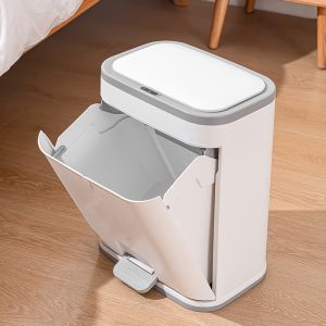 China Electronic Sensor Pedal Kitchen Large Capacity Plastic Trash Can Waste Bin on sale