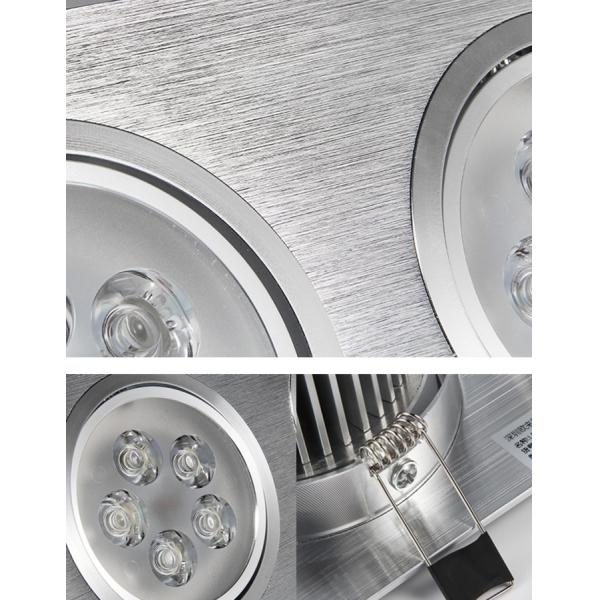 Residential 3W 4W 5W Adjustable Led Recessed Lighting Square Three Head Indoor