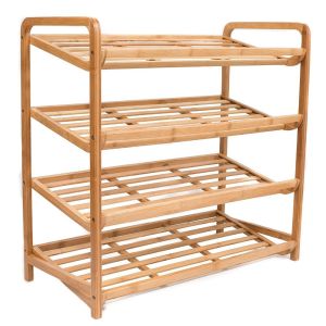 China 4 Tier Bamboo Home Furniture Wooden Shoe Racks And Organizers Free Standing on sale