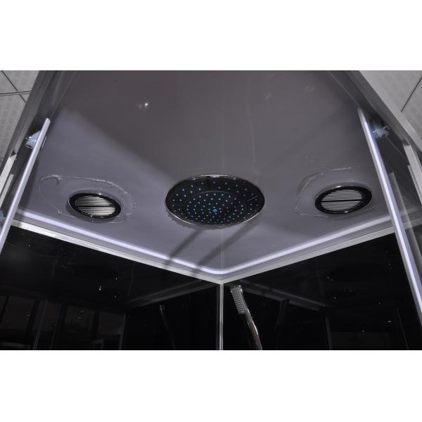 Fashion Massage Corner Shower Stalls , Square Shower Cabin with white acrylic tray and roof 900x900x2150mm