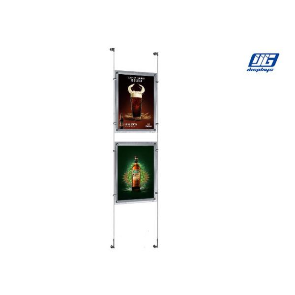 Clear PMMA Frame Crystal Light Box Stand / LED Back Lighting Art Screw Assembly