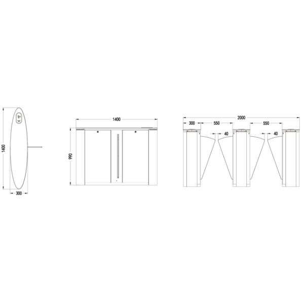 Stainless Steel Retractable Flap Barrier Gate Infrared Anti Clipping With Two Wing
