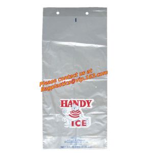 Ice bags, Clear, Drawstring, Printed and Twist Ties, bags on a roll, ldpe bag,