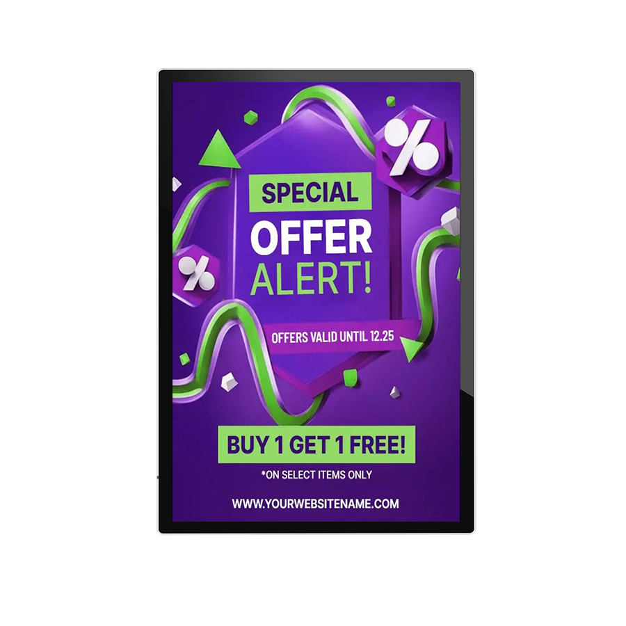 85 Inch Wall Mounted Digital Signage 24/7 Continuous Operation for Bus Stations