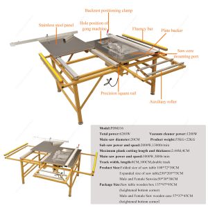 PDMJ16 Mini Vertical Folding Sliding Table Panel Saw for Professional Wood