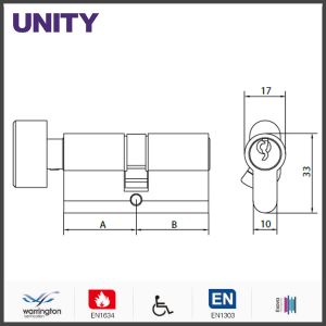 Brass Double Mortice Lock Cylinder En1634 Fire Tested SC Keyway EN1303