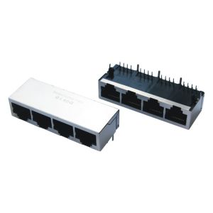 1x4 Multiple Port RJ45 Modular Jack quad ports connector combo for lan switch