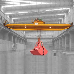 5 Ton Double Beam Travelling Bridge Crane System With Grab For Lifting Scrap