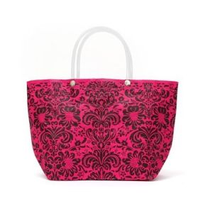 Orange Shopping Transparent PVC Handle Reusable Carrier Bags